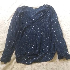 Blue and green Old Navy button up blouse